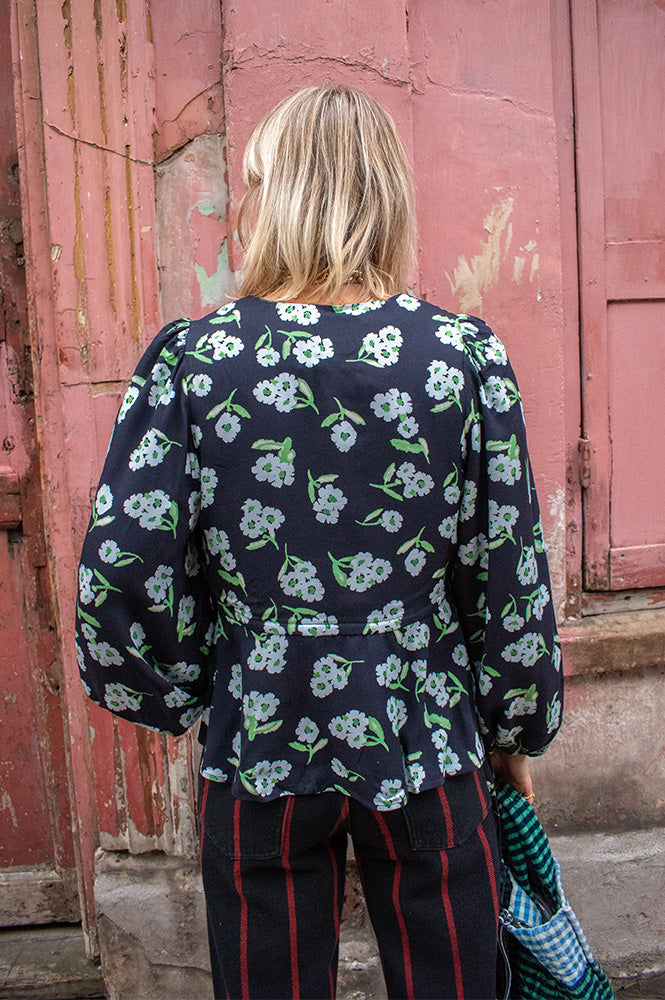 Samdi Bella Powder Blue Floral Blouse