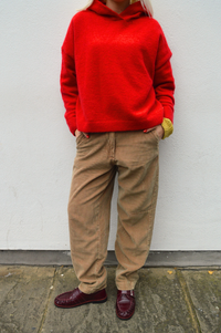 Orfeo Farrah Red Knitted Hooded Jumper - The Mercantile London