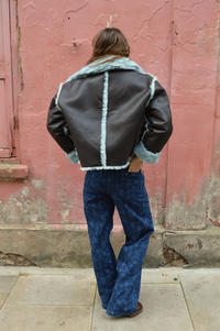 Samdi Johanna Chocolate & Powder Blue Jacket - The Mercantile London