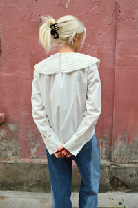 Object Enesa Cloud Dancer Shirt With Oversized Collar - The Mercantile London