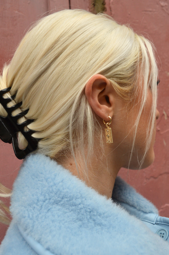 B.M.L Sirens Gold Charm Huggie Earring - The Mercantile London