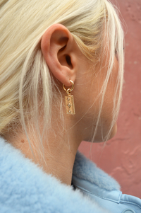 B.M.L Sirens Gold Charm Huggie Earring - The Mercantile London