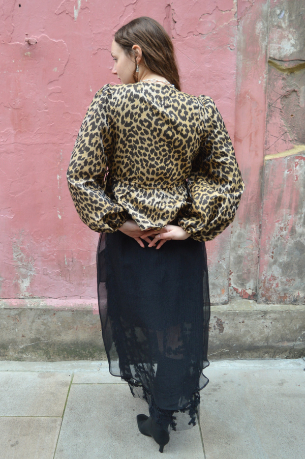 Samdi Bella Leopard Jacquard Blouse - The Mercantile London