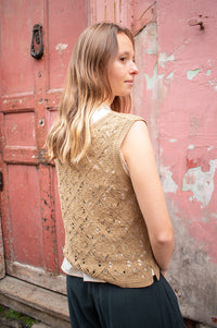 Yerse Hunter Green Crochet Vest Top