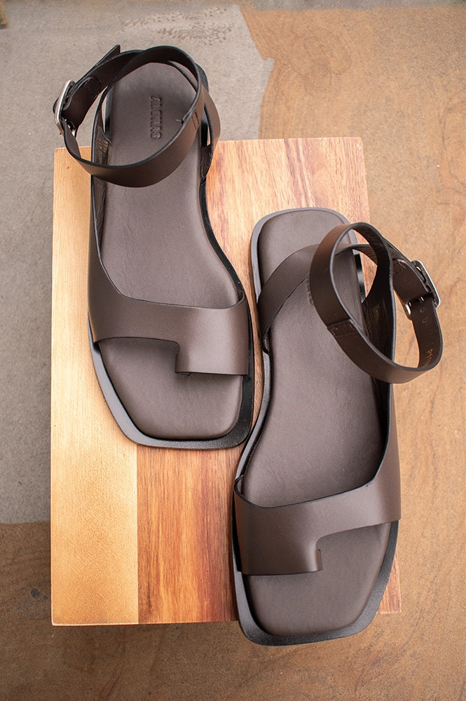 Alohas Tebas Brown Leather Sandals - The Mercantile London