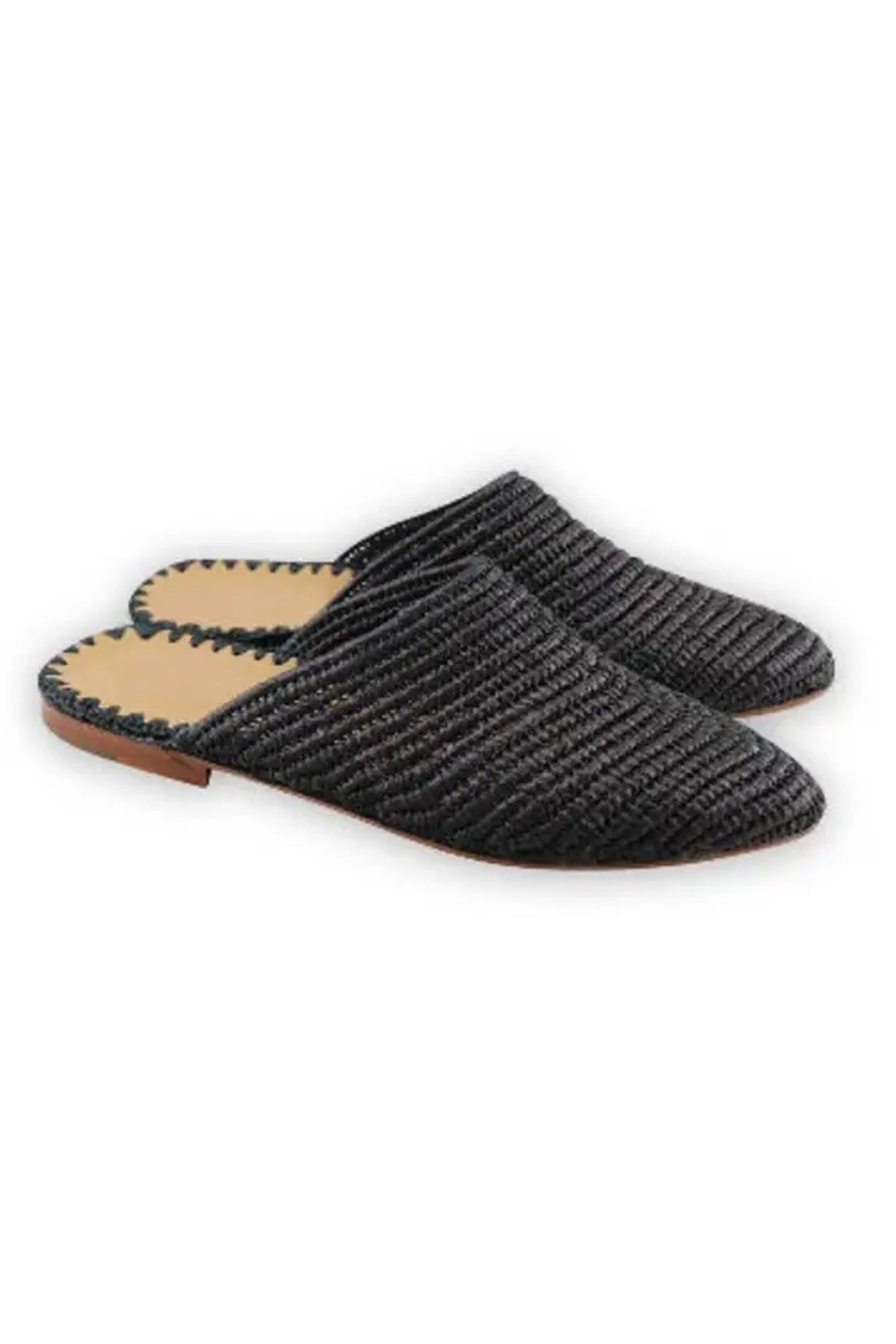 Raffia Handmade Black Heeled Sandals - The Mercantile London