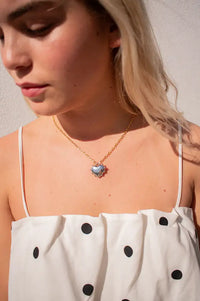 Sandralexandra Milagros Silver Heart Gold Link Necklace - The Mercantile London