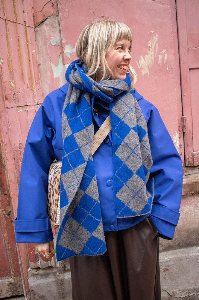 Damson Madder Saskia Bold Argyle Scarf