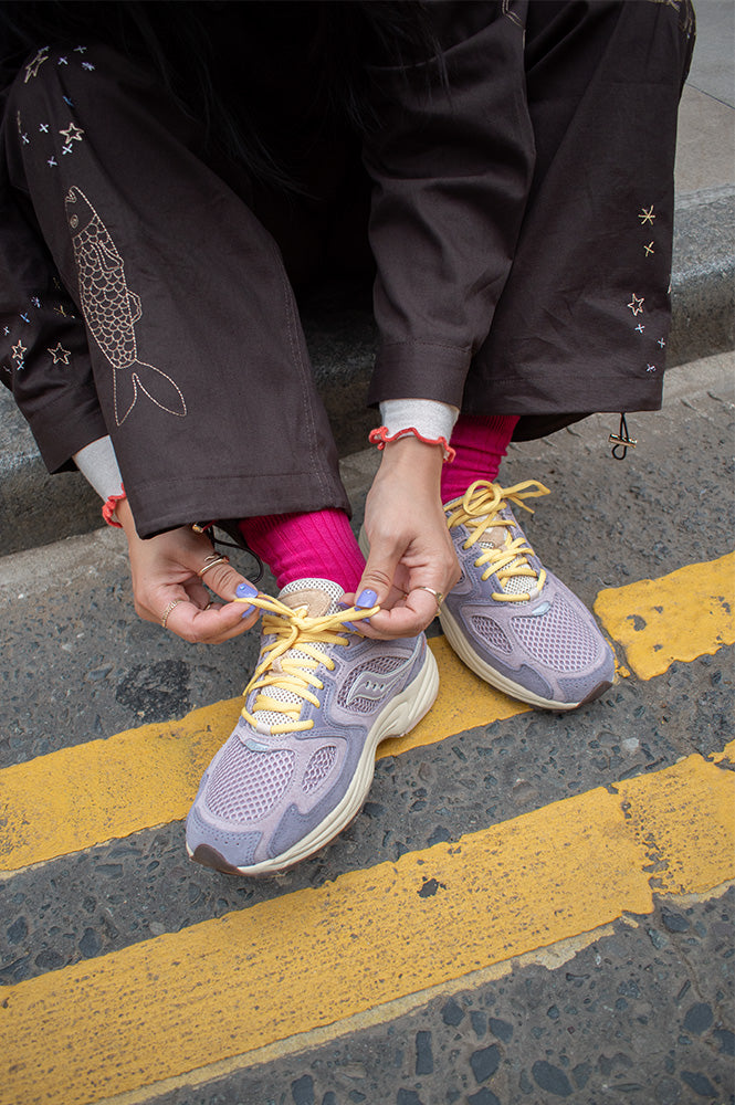 Saucony Grid Jazz 9 Violet/Quail Trainers - The Mercantile London