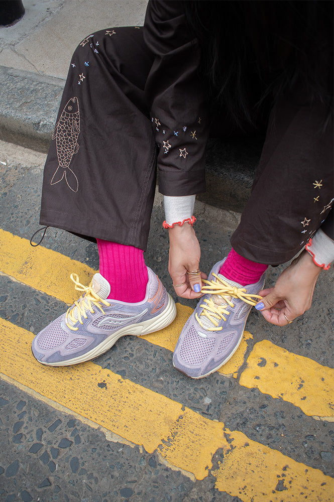 Saucony Grid Jazz 9 Violet/Quail Trainers - The Mercantile London