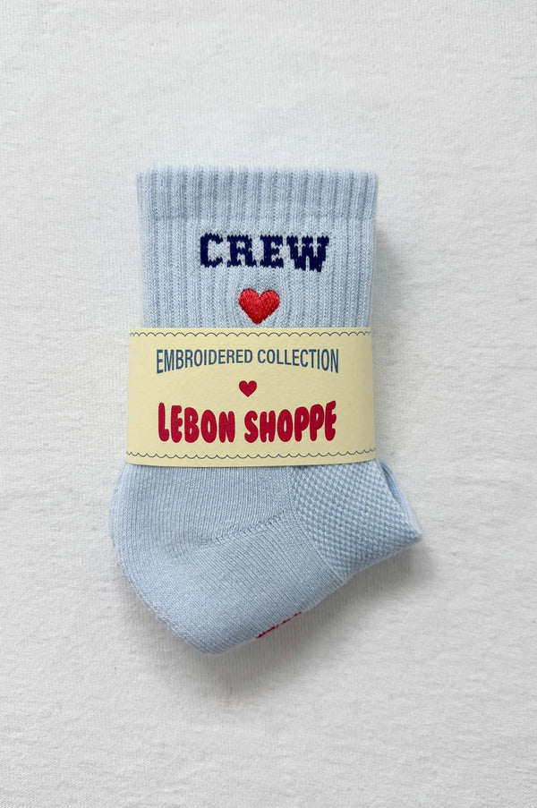 Le Bon Shoppe Embroidered Sky Blue Socks - The Mercantile London