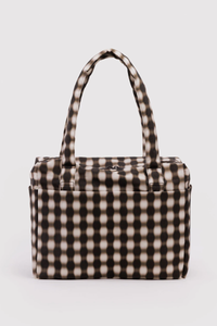 Baggu Blurred Brown Gingham Small Cloud Carry-On Bag - The Mercantile London