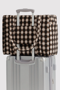Baggu Blurred Brown Gingham Small Cloud Carry-On Bag - The Mercantile London
