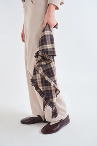 Compania Fantastica Brown Plaid Scarf