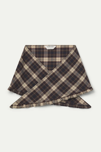 Compania Fantastica Brown Plaid Scarf
