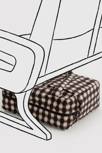 Baggu Blurred Brown Gingham Small Cloud Carry-On Bag - The Mercantile London