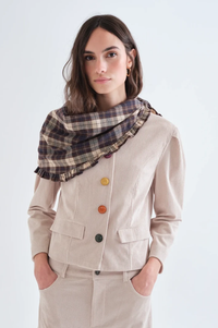 Compania Fantastica Brown Plaid Scarf