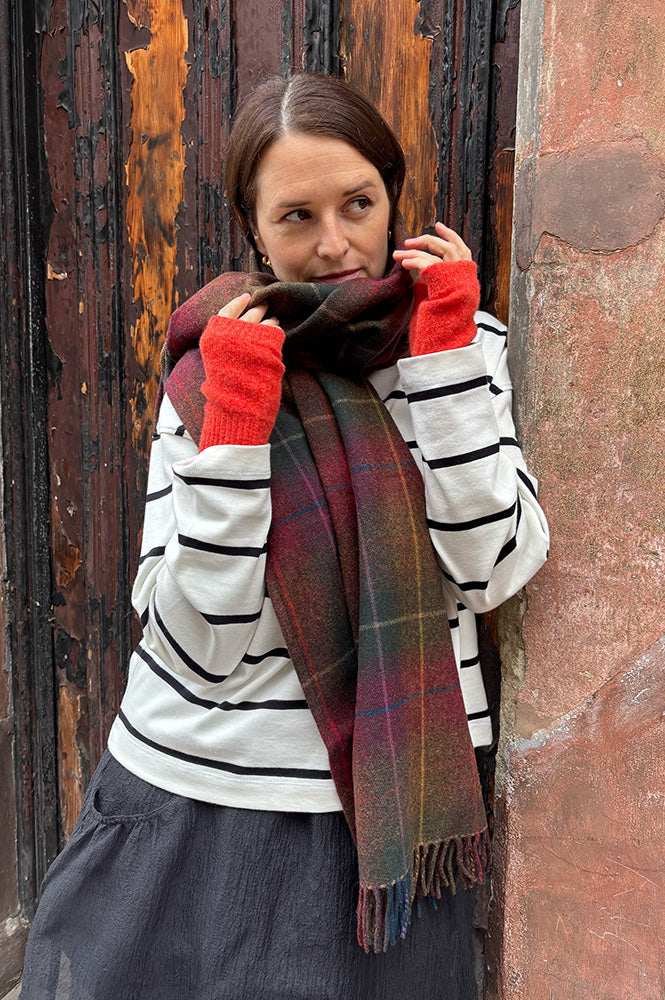Green Grove Lambswool Large Port Scarf - The Mercantile London
