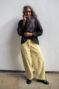 Sessùn Niu Pio Blue Denim Woven Scarf