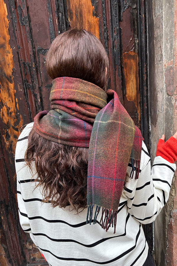 Green Grove Lambswool Large Port Scarf - The Mercantile London