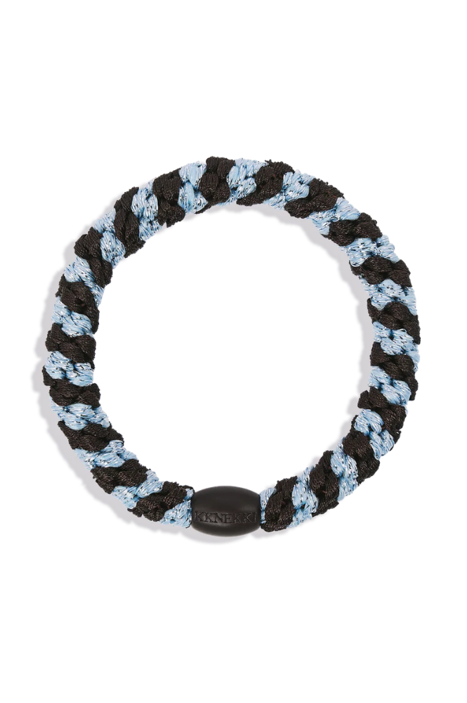 KKNEKKI Brown Seablue Glitter Stripe Hair Tie - The Mercantile London