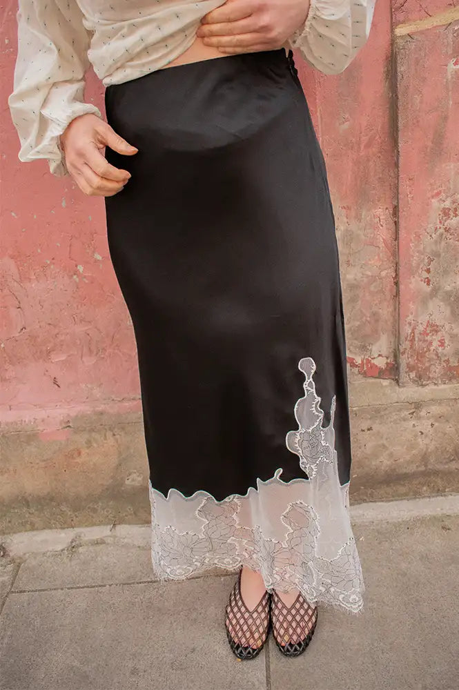Second Female Wila Black Lace Skirt - The Mercantile London