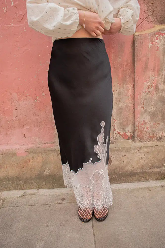 Second Female Wila Black Lace Skirt - The Mercantile London