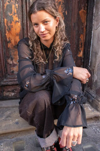 Second Female Luma Black Sequin Blouse - The Mercantile London