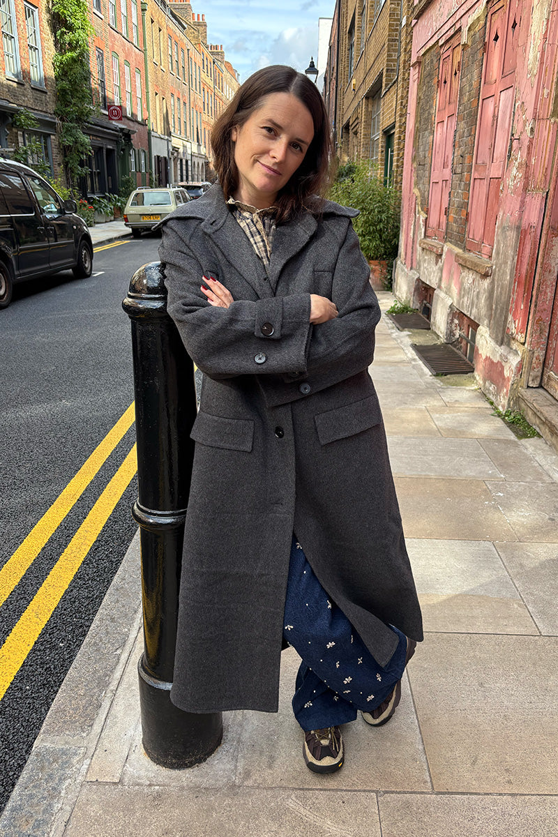 Second Female Walance Dark Grey Melange Coat - The Mercantile London