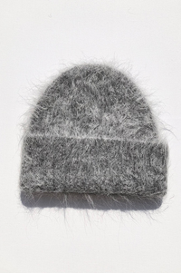 Billy Bamboo Alpaca Fluffy Grey Beanie - The Mercantile London