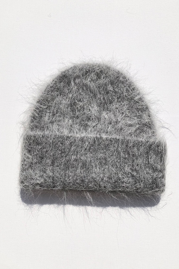 Billy Bamboo Alpaca Fluffy Grey Beanie - The Mercantile London