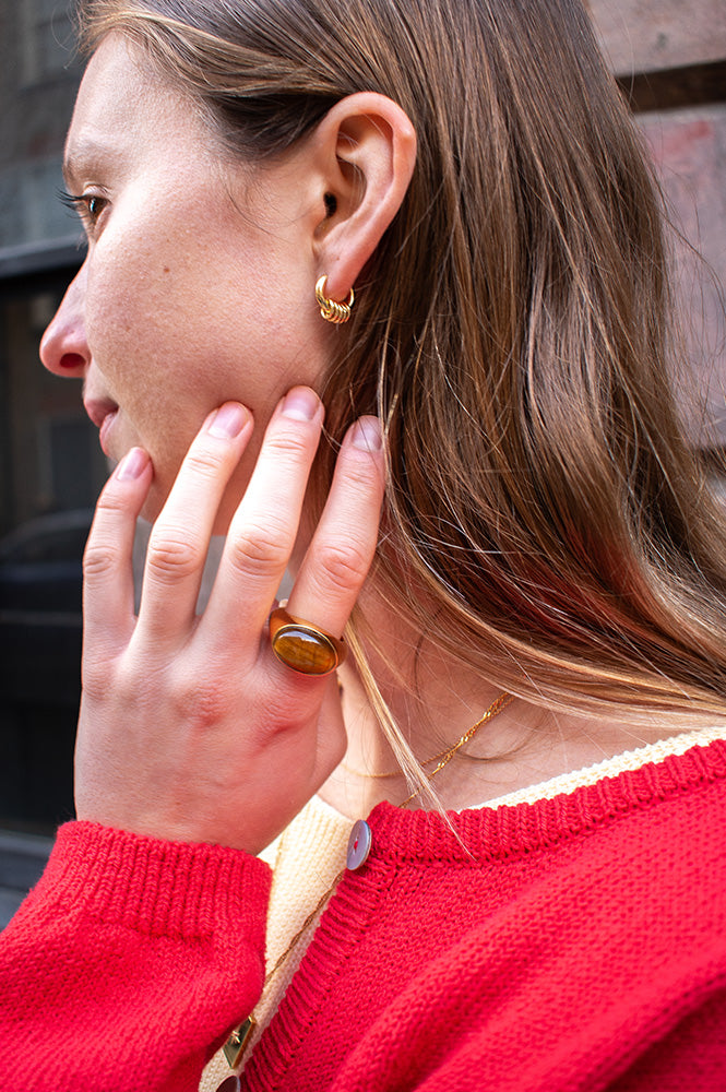 Shyla Serifos Tigers Eye Ring - The Mercantile London