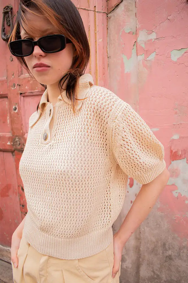 Sessùn Horizonte Sand Polo Jumper - The Mercantile London
