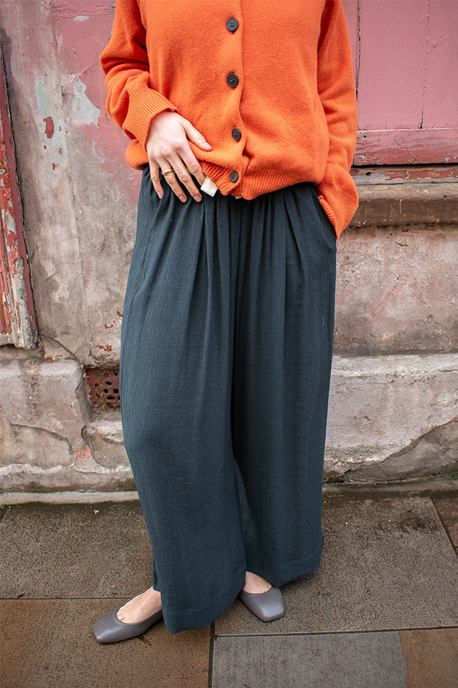 Sessùn Isla Smoke Green Wide Trousers - The Mercantile London