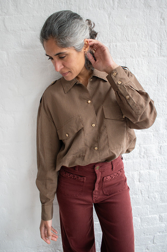 Sessùn Honoria Nutmeg Striped Shirt - The Mercantile London