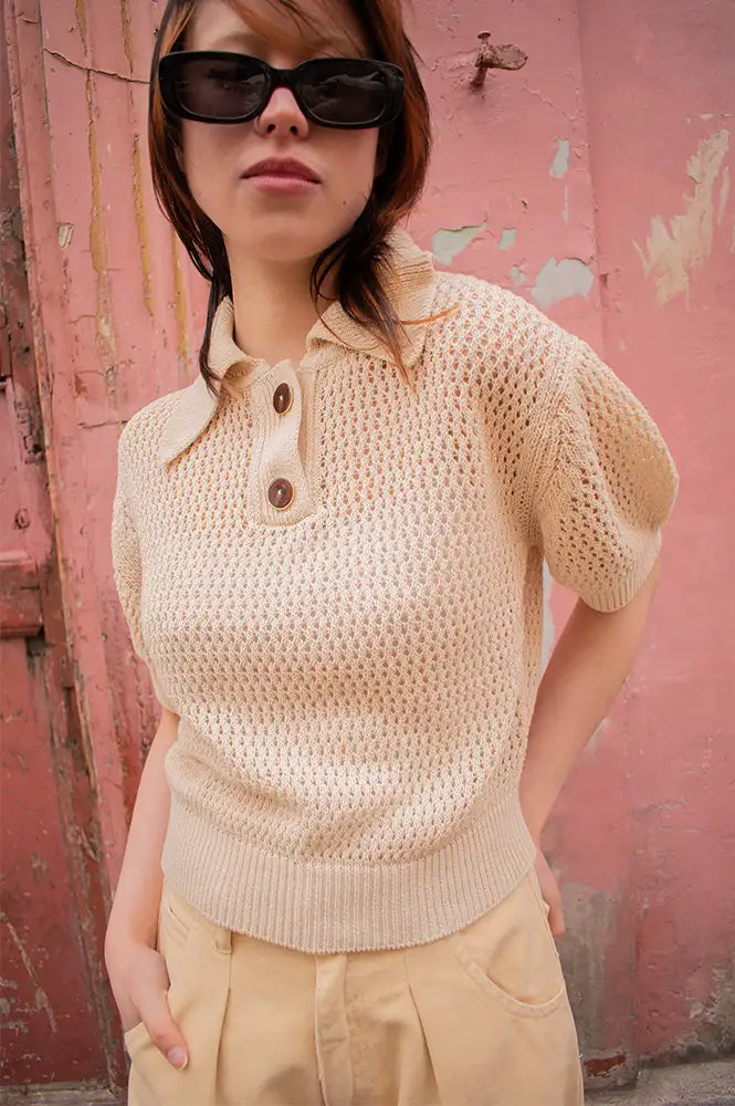 Sessùn Horizonte Sand Polo Jumper - The Mercantile London