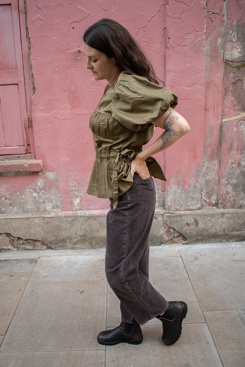 Sessùn Velvet Cruise Coffee Trousers - The Mercantile London