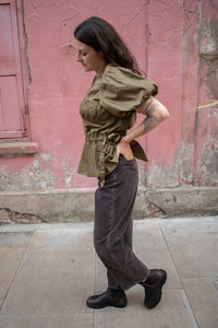 Sessùn Velvet Cruise Coffee Trousers - The Mercantile London