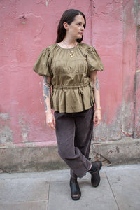 Sessùn Velvet Cruise Coffee Trousers - The Mercantile London