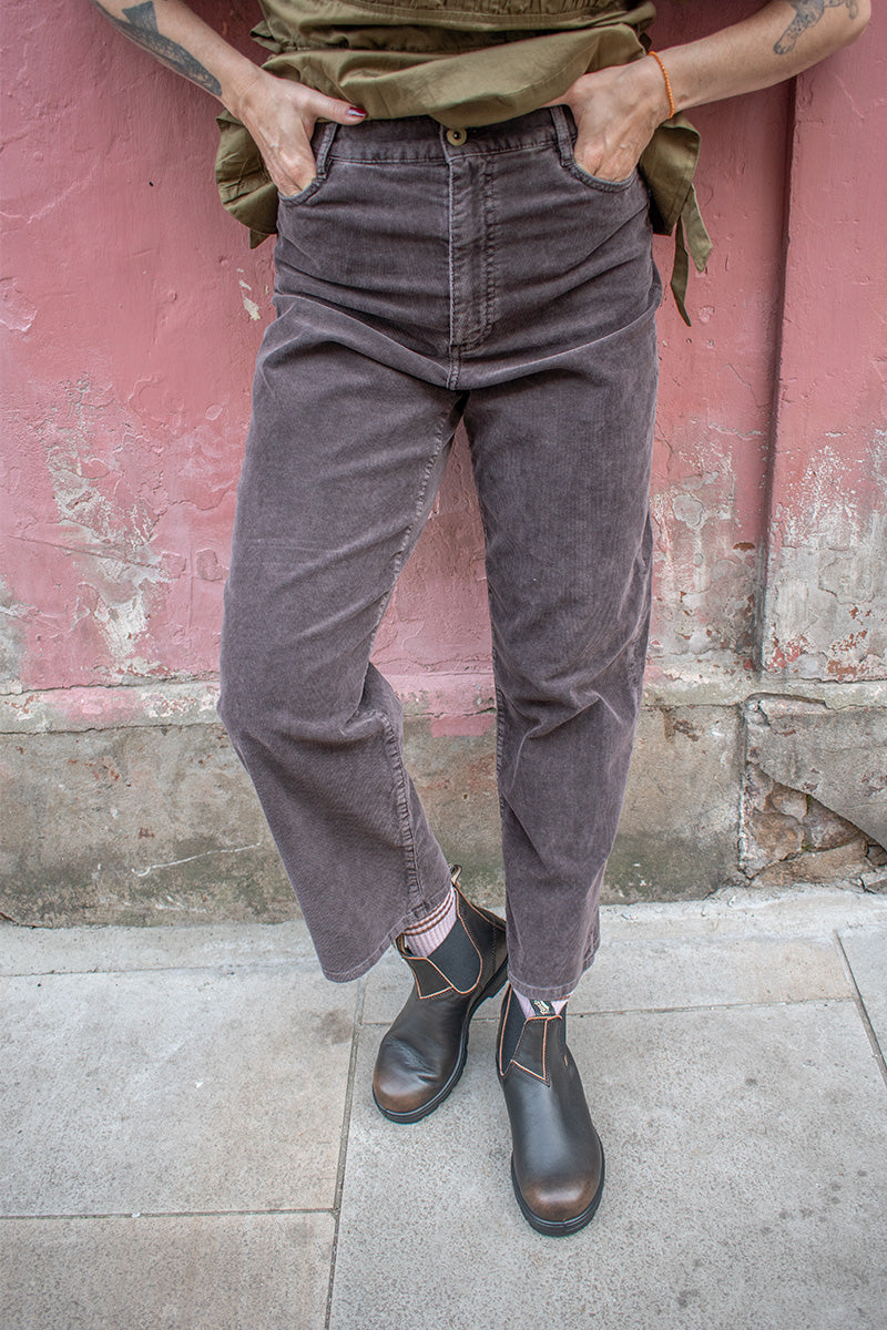 Sessùn Velvet Cruise Coffee Trousers - The Mercantile London