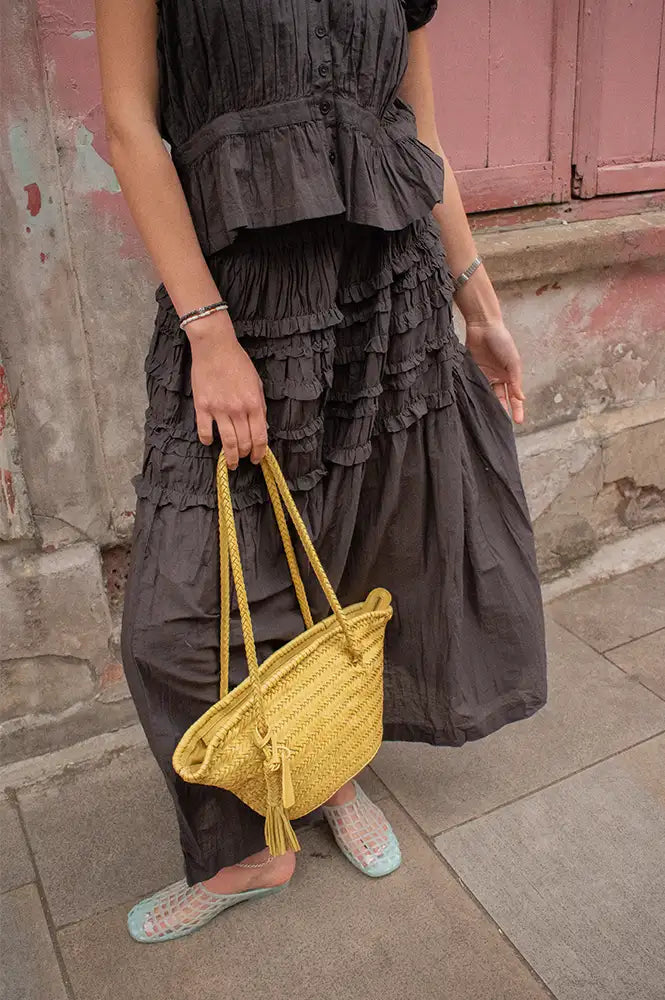 Rabens Saloner Aemla Liqourice Voile Frilled Skirt - The Mercantile London