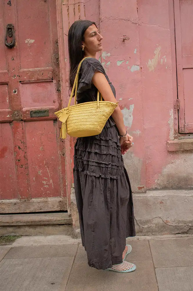Rabens Saloner Aemla Liqourice Voile Frilled Skirt - The Mercantile London