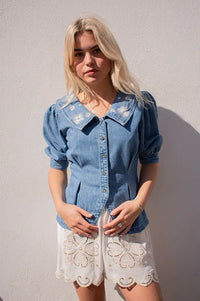 Seventy + Mochi Cassie Embroidered Malibu Top - The Mercantile London