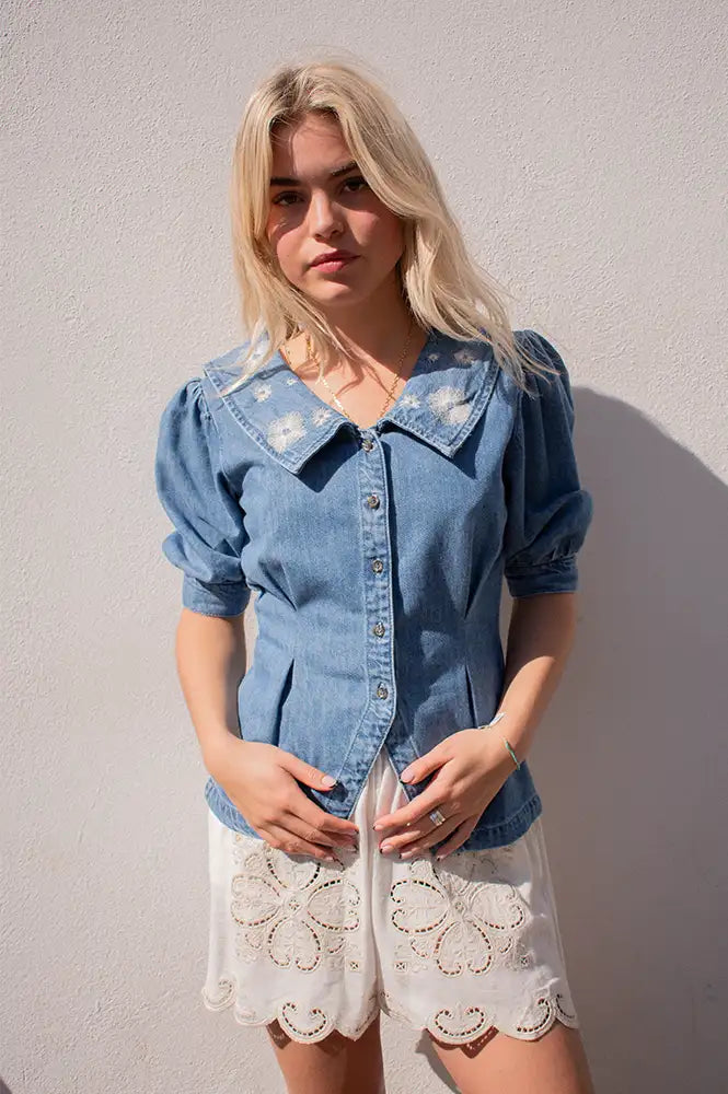 Seventy + Mochi Cassie Embroidered Malibu Top - The Mercantile London