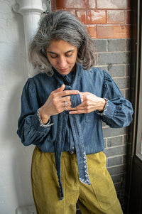 Seventy + Mochi Poet Pacific Blue Blouse - The Mercantile London