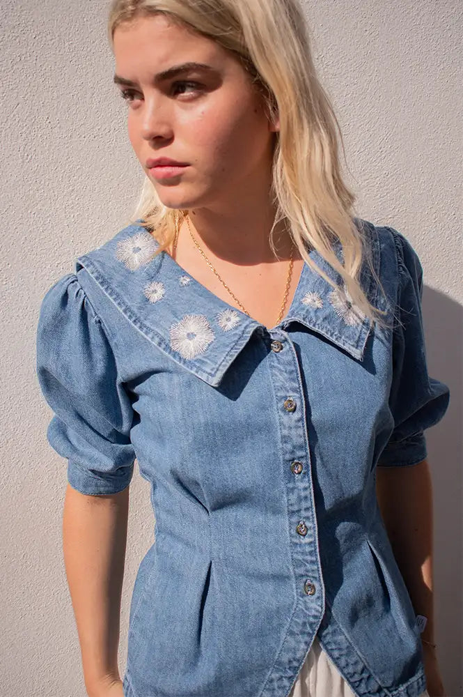 Seventy + Mochi Cassie Embroidered Malibu Top - The Mercantile London