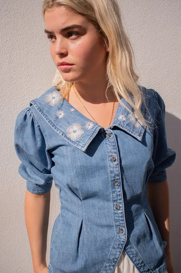 Seventy + Mochi Cassie Embroidered Malibu Top - The Mercantile London