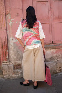 Seventy + Mochi Aria Rose Coral Reversible Vest - The Mercantile London