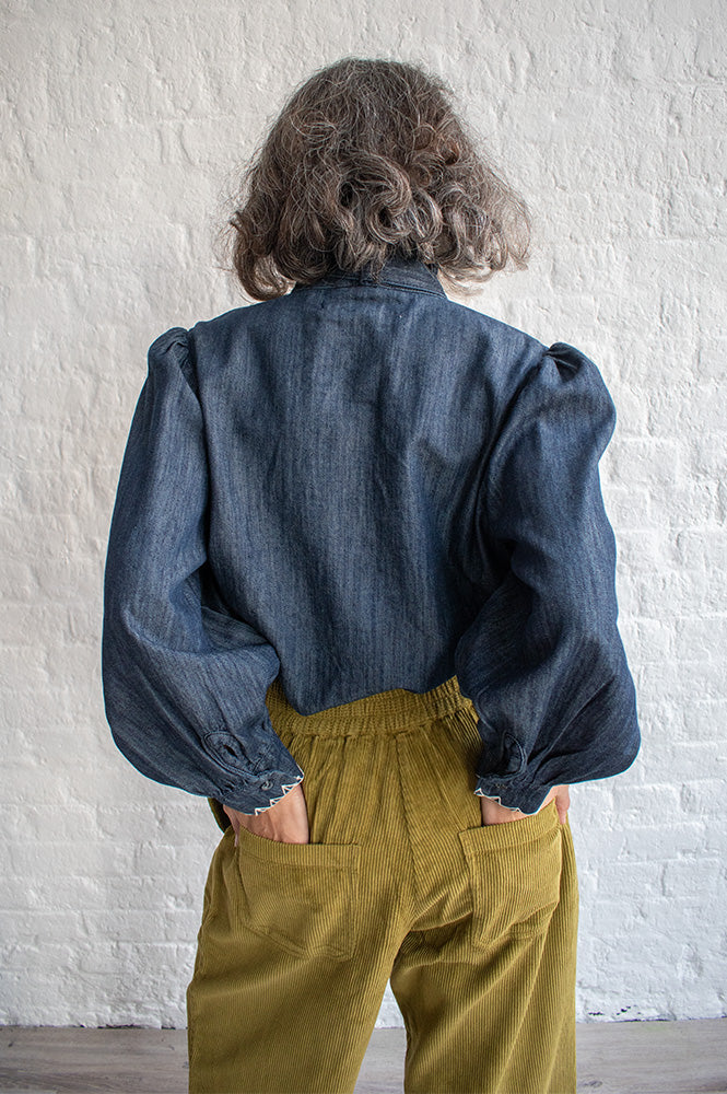 Seventy + Mochi Poet Pacific Blue Blouse - The Mercantile London