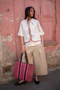 Seventy + Mochi Aria Rose Coral Reversible Vest - The Mercantile London